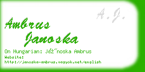 ambrus janoska business card